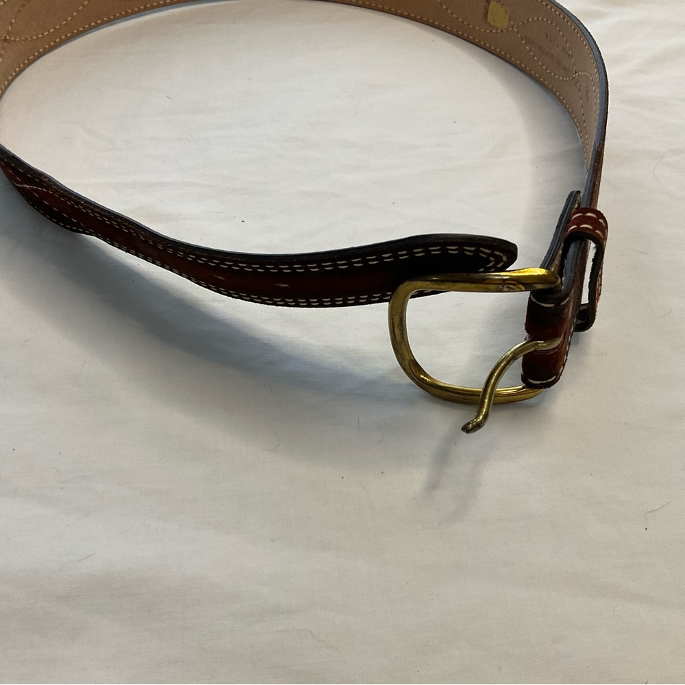 Brown Belt Split Cowhide/Bonded Lined Made in USA 36 - Picture 6 of 8